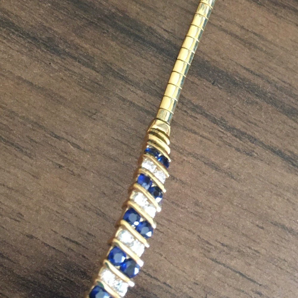 2 ct  weight Genuine diamond/sapphire bracelet - Picture 3 of 4